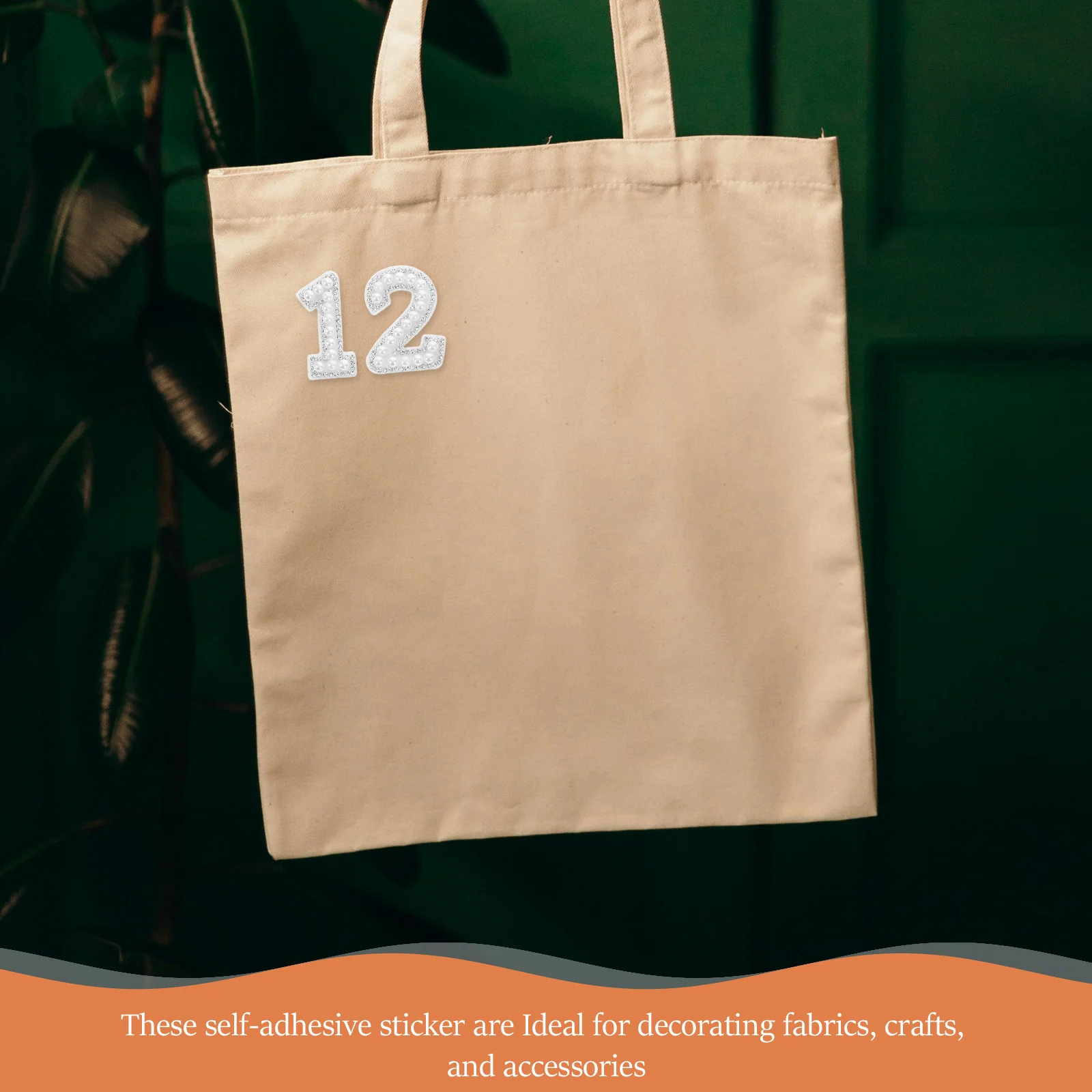 

10Pcs Imitation Pearl Number Stickers 0-9 Self Adhesive Rhinestone Embroidered Appliques for Fabric Clothes Backpacks Jackets