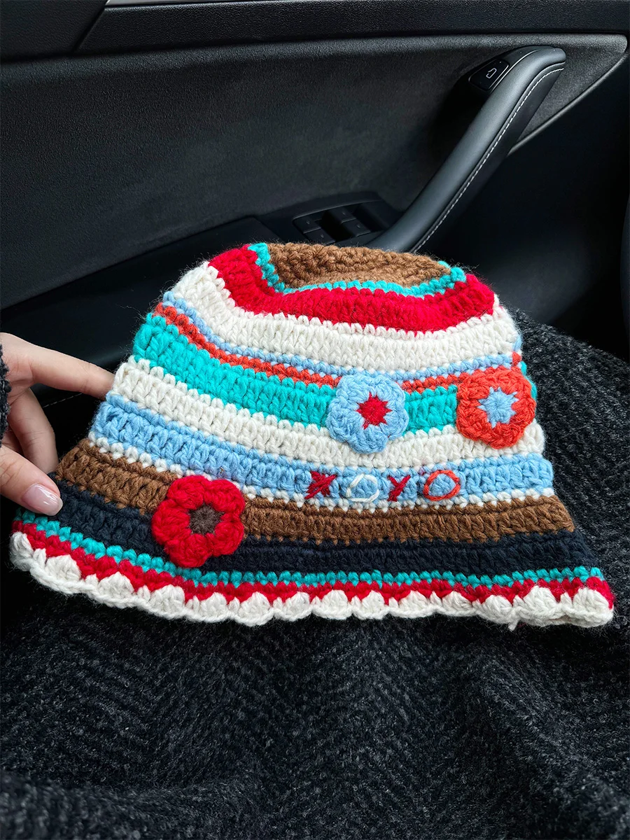 Knitted hat for women New Cotton Knitted Yarn Warm winter Soft and comfortable universal Thick warm winter Personalized Brand