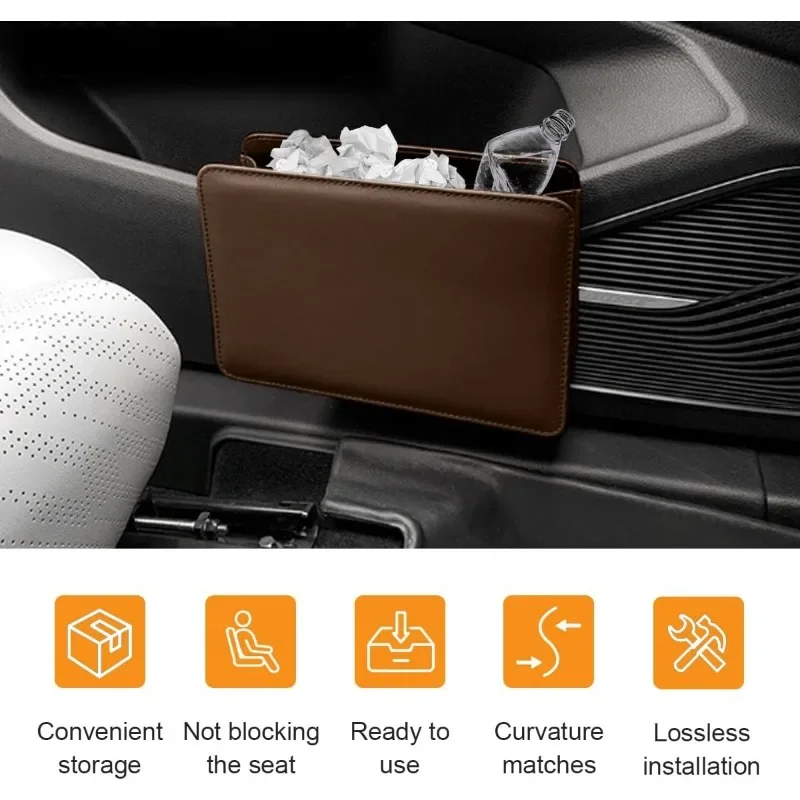 Universal Car Trash Can Auto Seat Back-mounted Storage Box Foldable Multi-functional Trash Can Car Inner Waterproof Accessories
