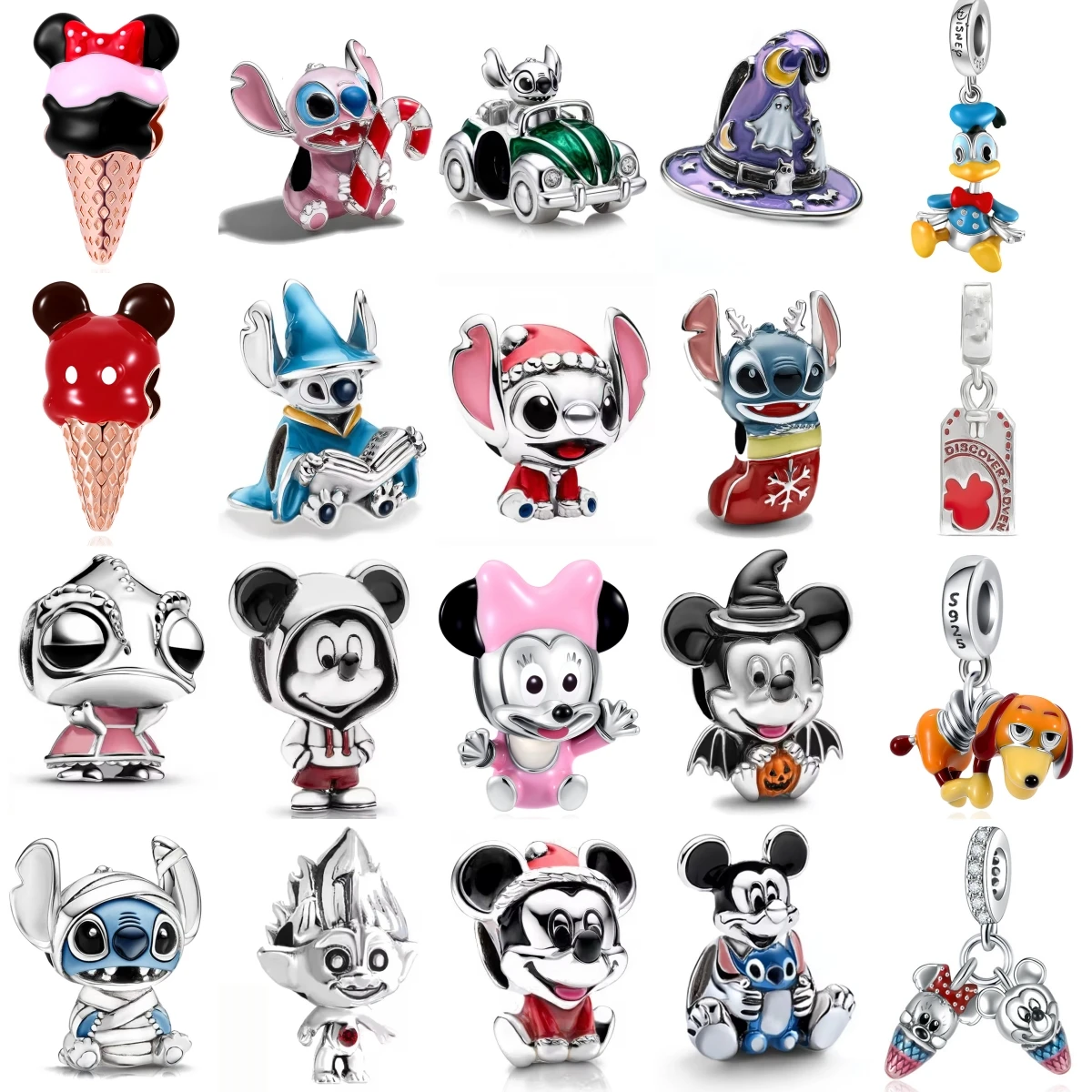 925 Sterling Silver Cute Cartoon Ice Cream Christmas Stocking Charms Pendants Fit European Bracelet, DIY Jewelry Accessories