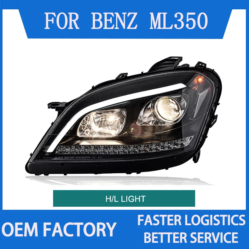 1Pair LED Headlight for Benz ML350 ML400 ML500 W164 2005-2008 Headlights Plug and Play LED DRL Dynamic Turning Front Head Lights