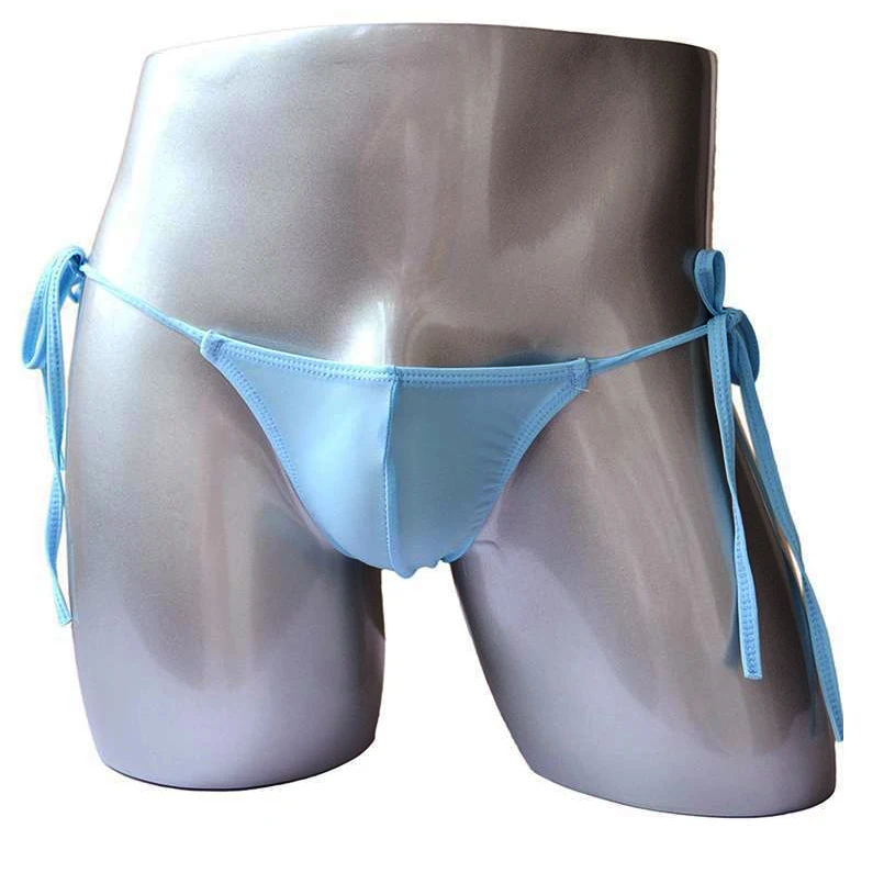 

Men's Underwear Low Waist Elastic Solid Color Ice Silk Briefs with Strap Free Size Bikini Hombre Ropa Interior Slip Sexy Homme
