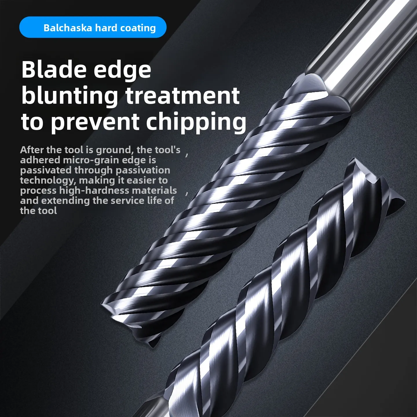 HRC65 Carbide Milling Cutter 4 6 Flutes Reverse Taper Extended End Mill 10 12 16mm for Mould Base Milling Processing