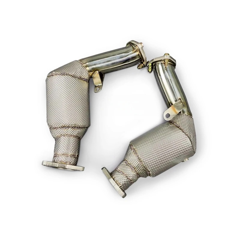 Catalytic converter with insulation layer suitable for Mercedes AMG E43 wagon high flow downpipe