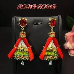 Medieval Vintage French Court Retro Latin Girl Stage Earrings European and American Exaggerated Personality Heavy Earrings