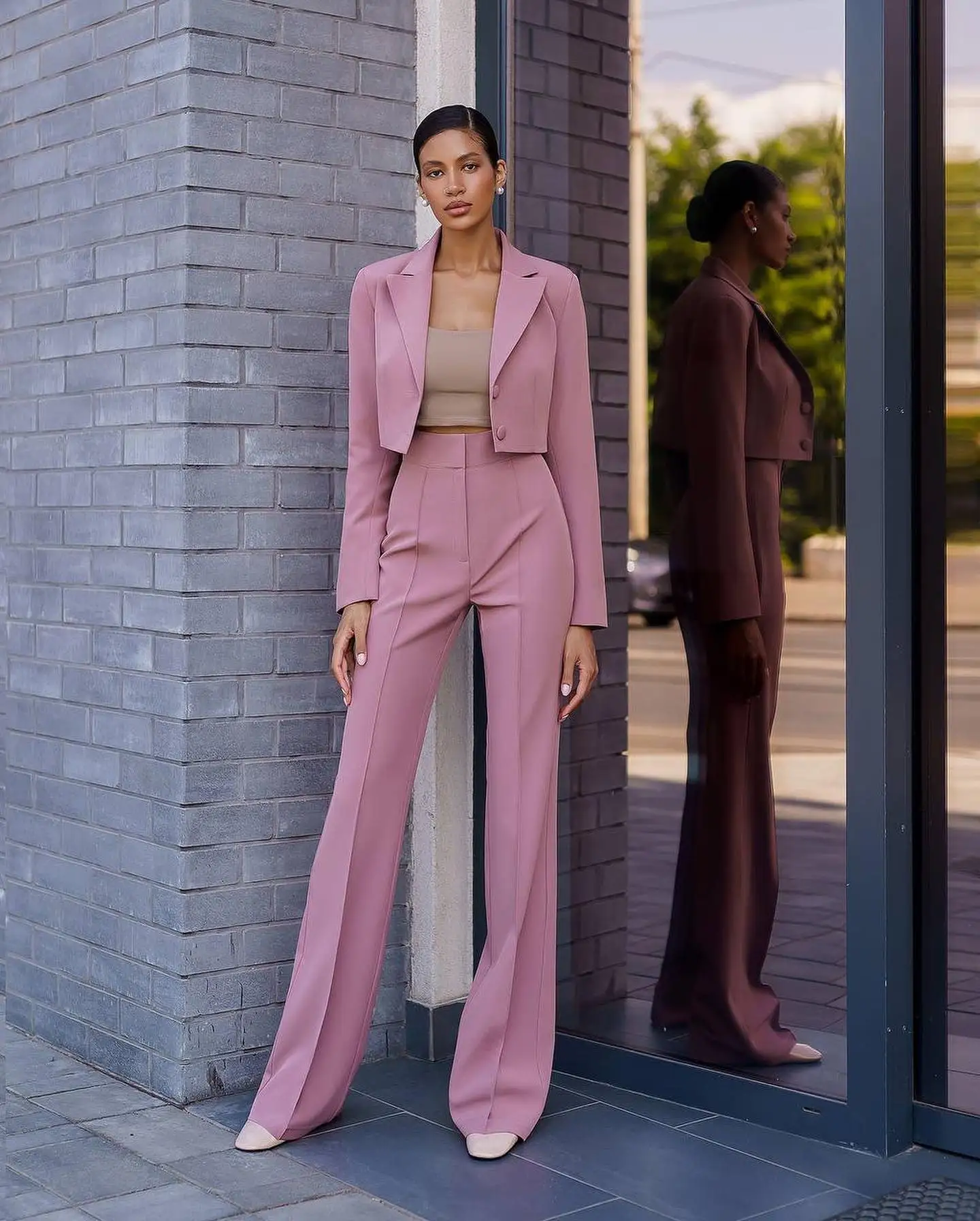 White Women Pants Suit New 2025 Fashion Short Slim Blazer And Trousers Business Temperament Chic Lady Work Wear Customized