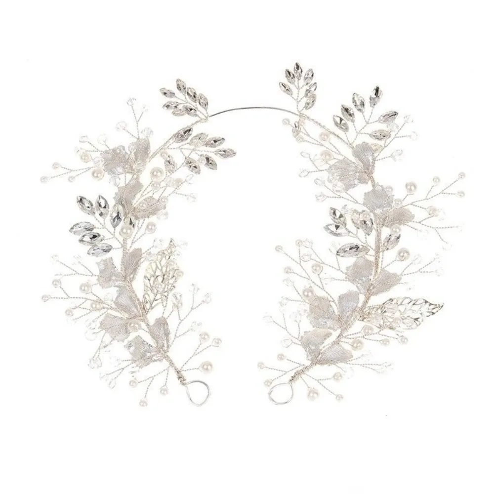 

Gorgeous Beaded Bride Wedding Tiaras Pearl Flower Bridal Headwear Rhinestone Alloy Flower Headbands Girls