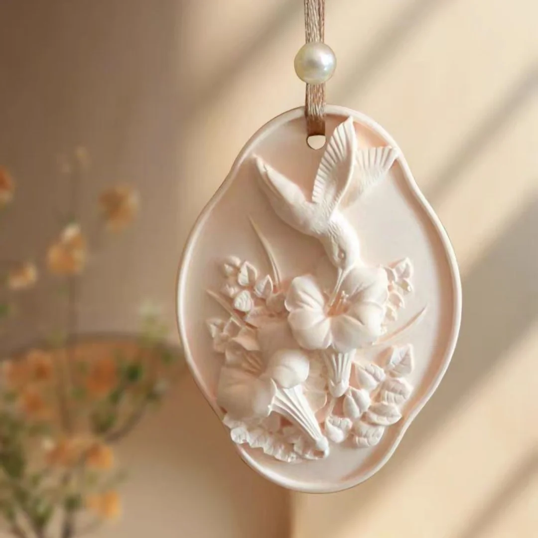 Flower Bird Aromatherapy Gypsum Hanging Silicone Mold Car Hanging Accessories Wardrobe Aroma Wax Sheet Mould