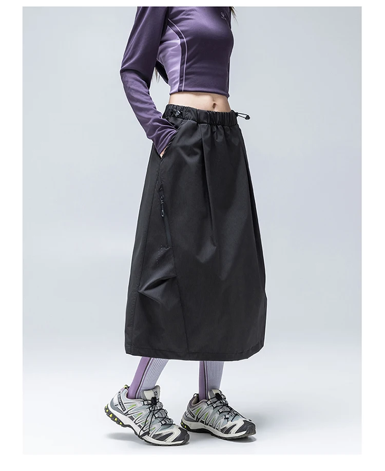 Wasserdichter & Schnelltrocknender A-Linien-Rock für Damen – Schlankmachendes Design mit Verstellbarem Saum für Herbstwanderungen & Outdoor-Sportarten – Detail 9