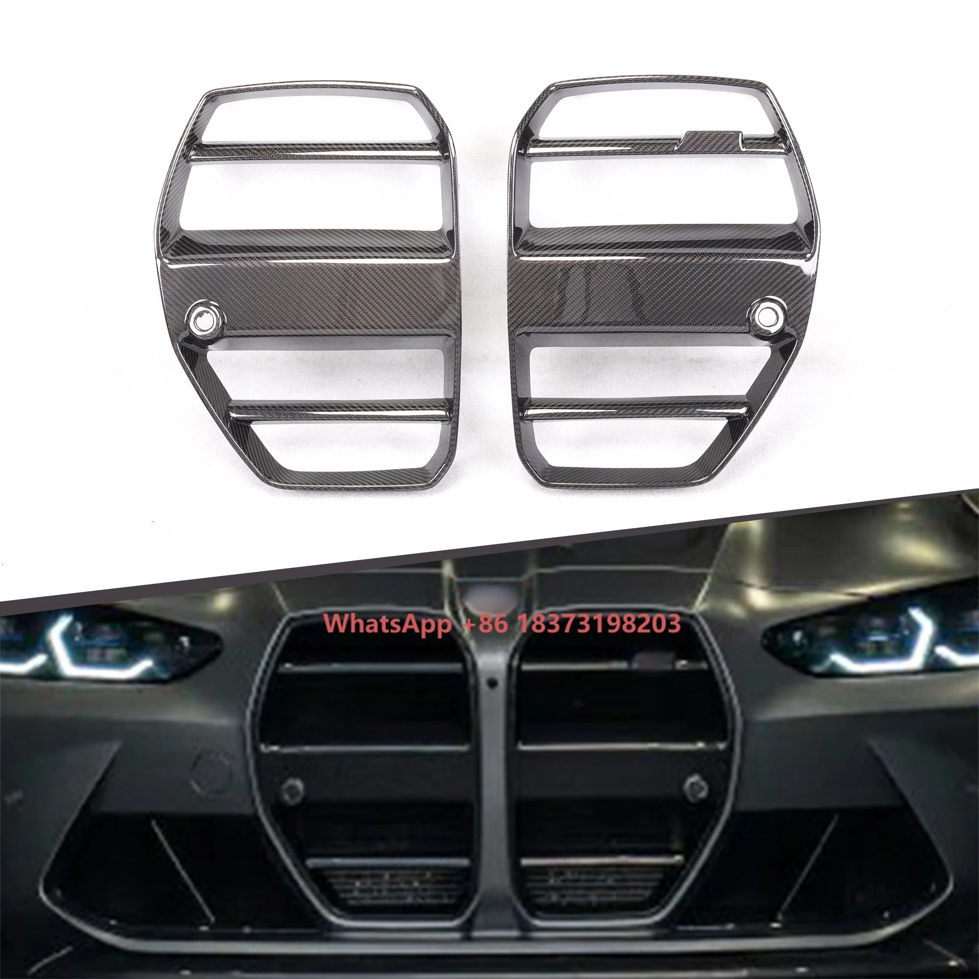 

High Quality Car Grille Suitable for M3 M4 Series G80 G81 G82 G83 ST Style Dry Carbon Fiber Grille 2021+