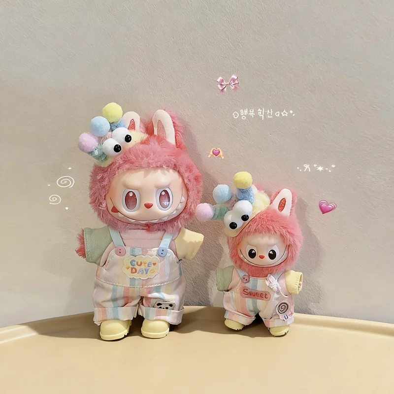 Jouet en peluche Labubu avec compartiment caché, Mini édition 4.0, ensemble de tenue de poupée Caterpillar Dopamine, accessoire de quatrième génération