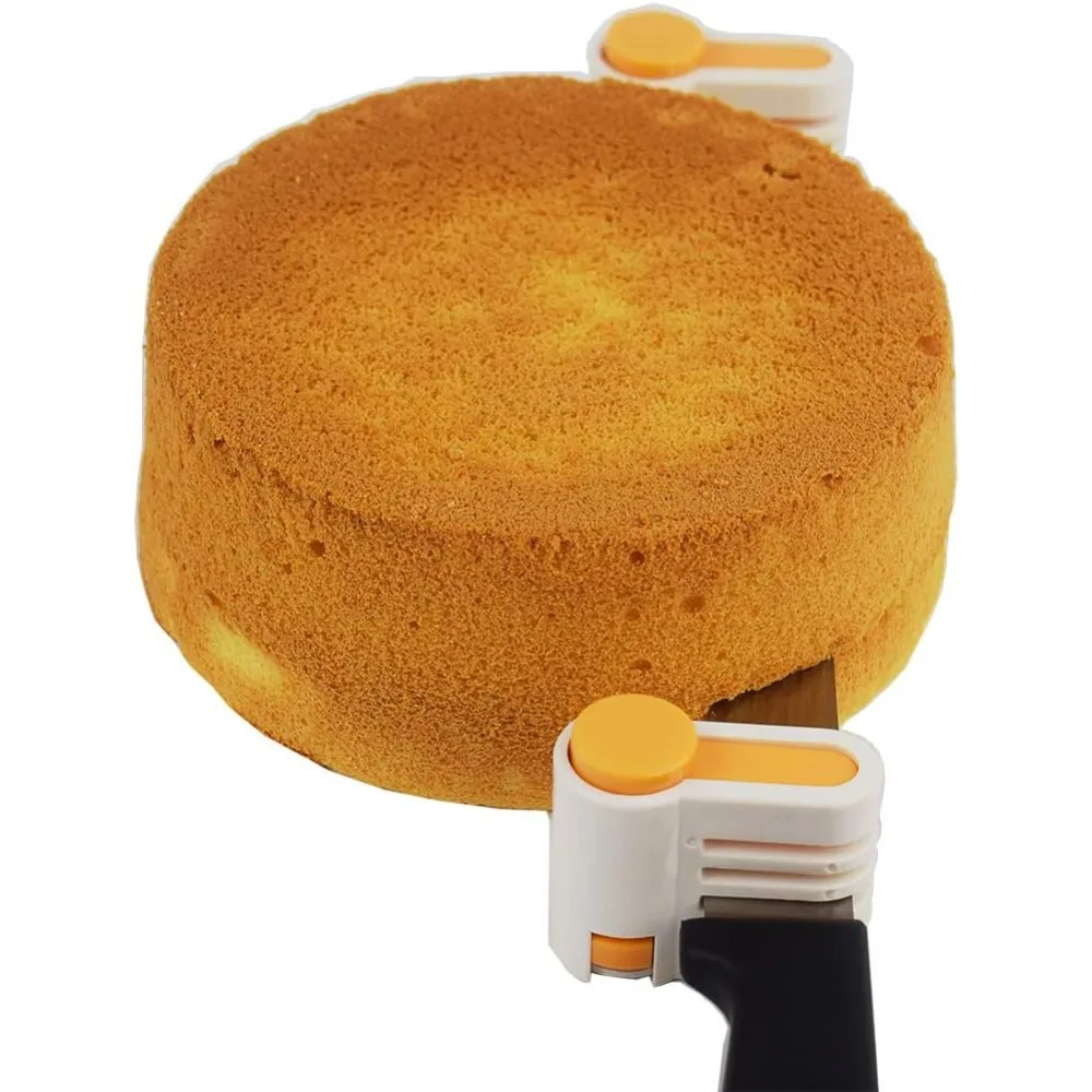 

2PCS DIY Cake Slicer, Stratification Auxiliary, Bread Slice, Toast Cut, 5 Layers Leveler Slicer, Kitchen Fixator Tool (2, Orange