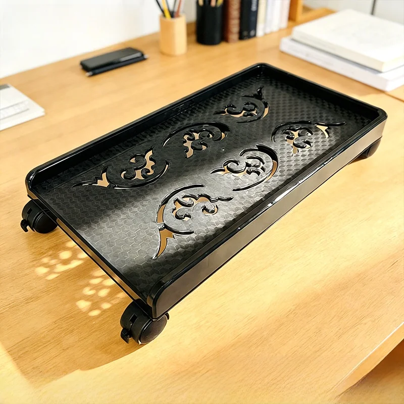 ポータブルデスクトップコンピュータホストケースラック-キャスター付き-ホストキャビネットベーススタンド-ホームオーガナイズ用プラスチック素材