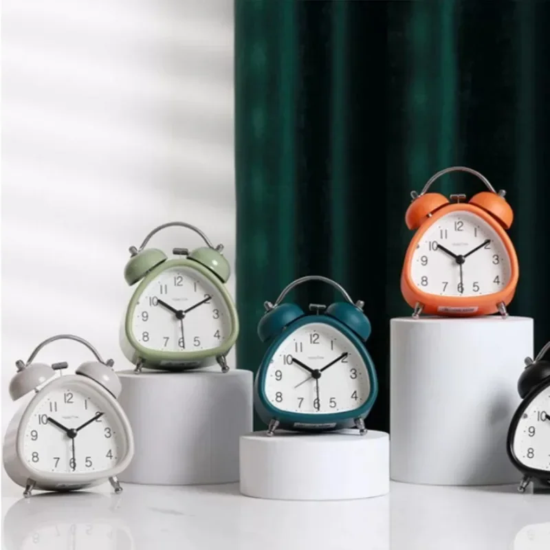 Clock Retro Alarm Mechanical Double Bell Home Office Desktop Metal Alarm Clock Desk Table Analog Clock Silent With Night Light