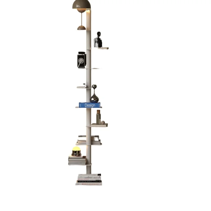 Floor-to-ceiling bookshelf, household small apartment, bedroom corner multi-layer wrought iron storage