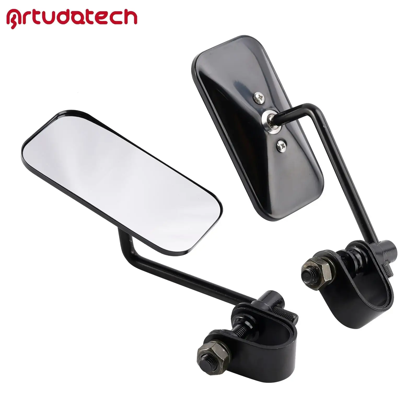 

Черные прямоугольные зеркала в стиле ретро с зажимом для трекера Cafe Racer Bobber Chopper