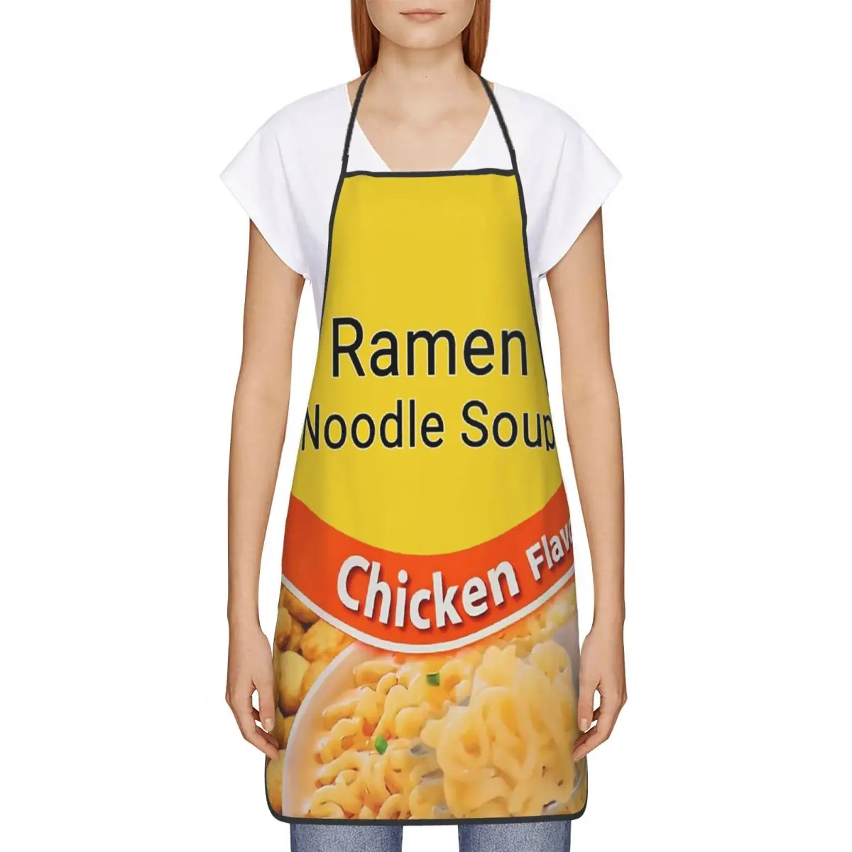 Custom Ramen Noodle Soup Chicken Flavor Bib Aprons Men Women Unisex Kitchen Chef Tablier Cuisine for Cooking Baking Gardening