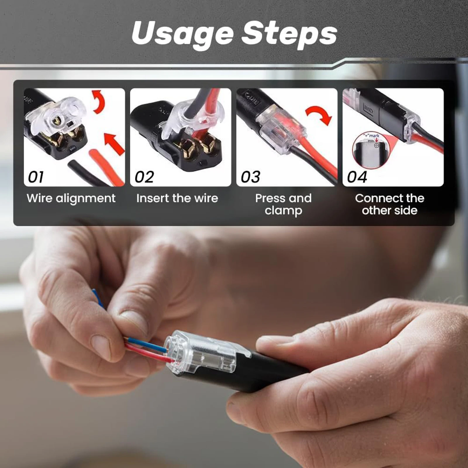 Double Wire Insert Connector With Locking Feature Flames Retardant Quick Connect For Industrial Equipment