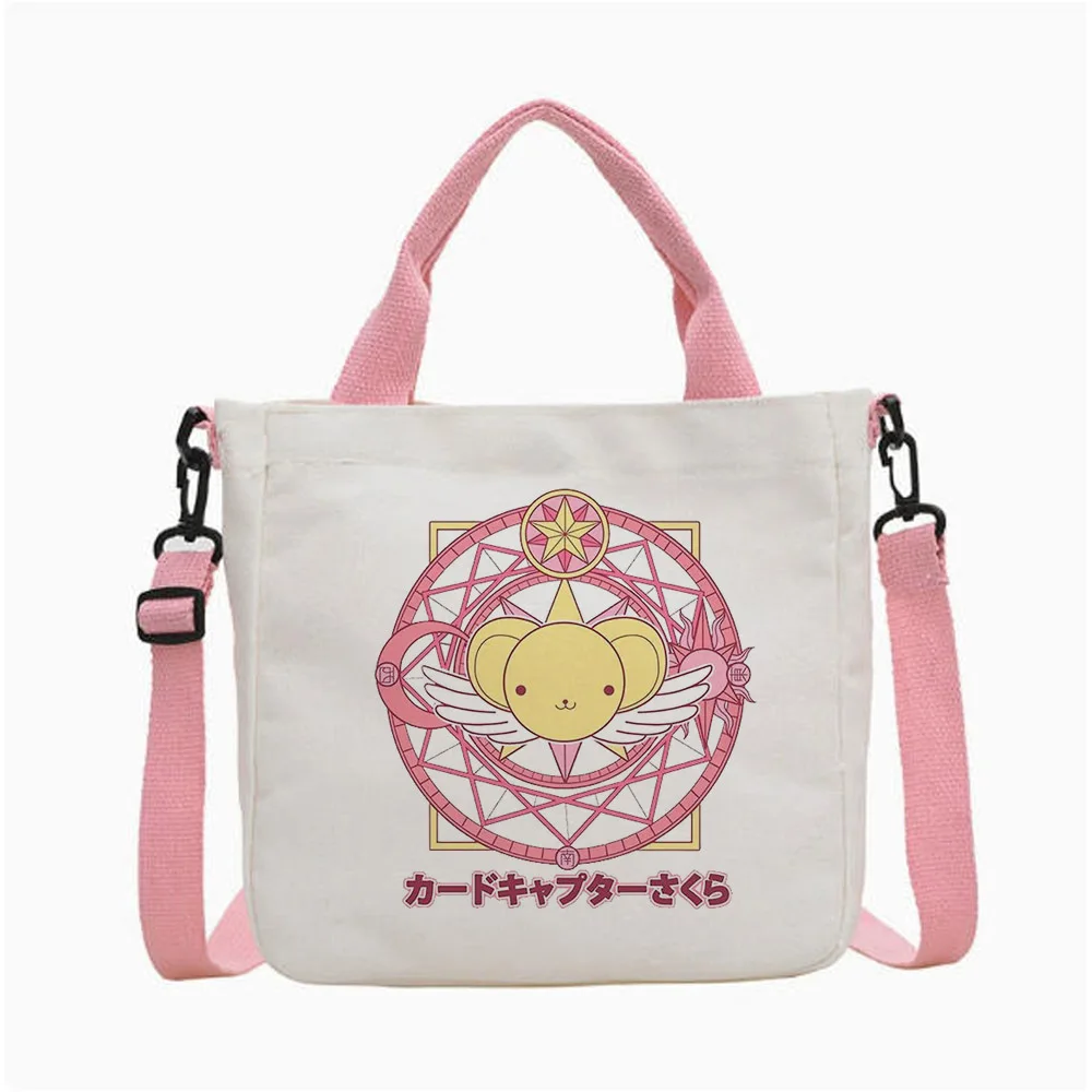Sakura Card Captor tote bag shopping y2k einkaufstasche canvas  torba na zakupy femme
