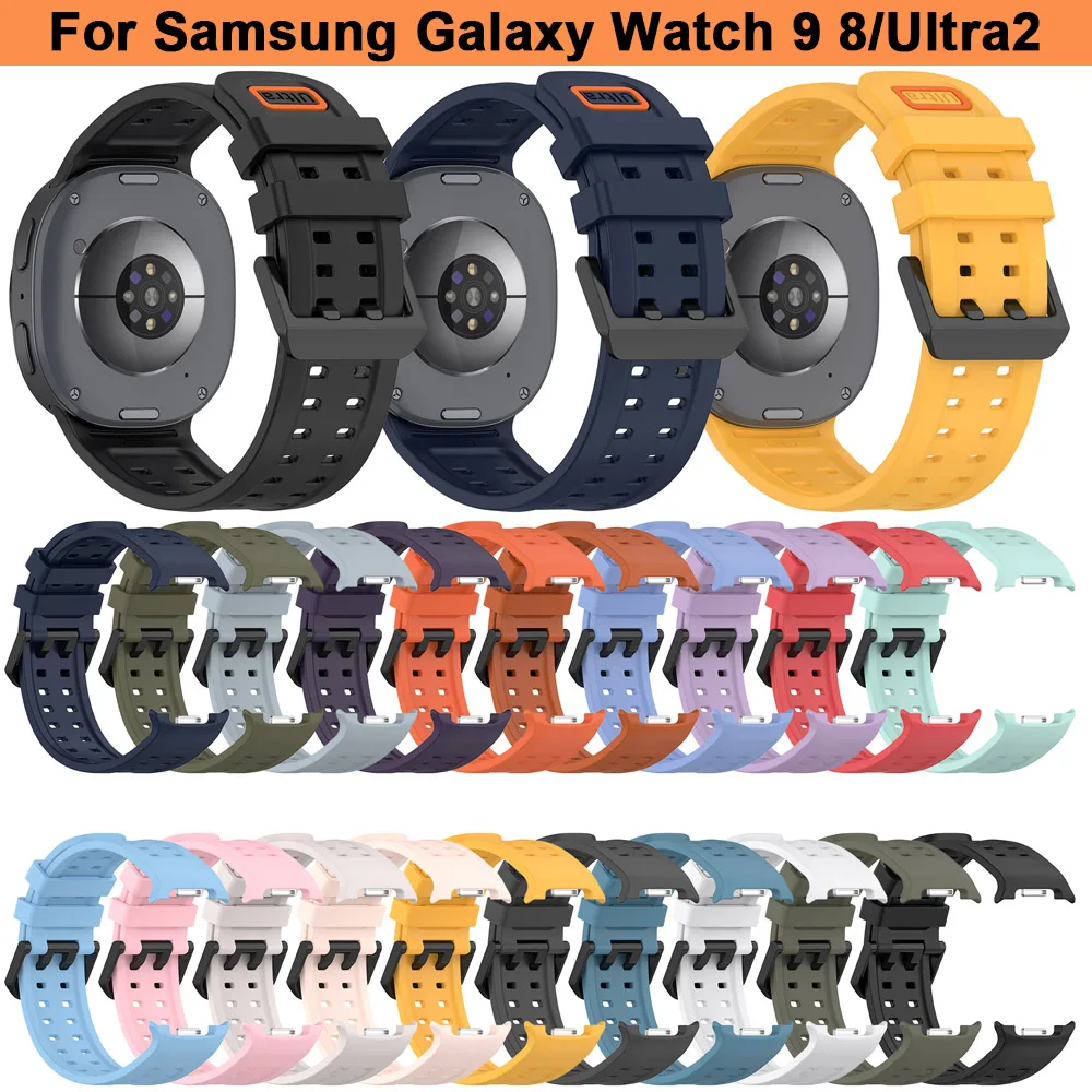 Official Silicone Watch Band For Samsung Galaxy Watch 9 8 40 44mm/8 Cassic 46mm Sport Bracelet For Galaxy Watch Ultra2 Watchband
