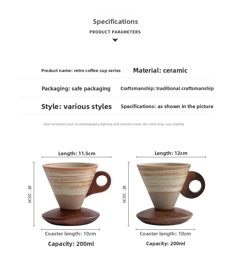 Coffee Cup Set Ceramic Creative Afternoon Tea Cup Design Sense Niche Retro Coarse Pottery Latte Flower Cup