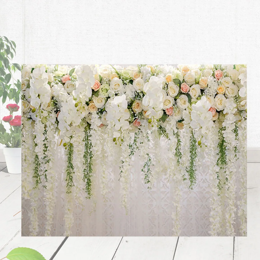 

3D Printed Rose Orchid Premium Vinyl Photographic Backdrop Wedding Studio Use 210X150Cm Without Shelf Photo Background For