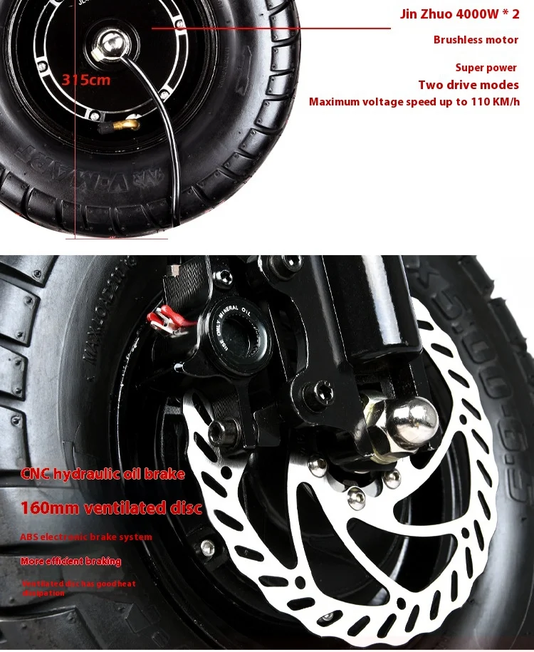 X13 سباق عجلة كبيرة سكوتر كهربائي قابل للطي 110 km/ساعة 130km10000 واط الكبار سكوتر كهربائي قوي المزدوج موتور سباق السيارات