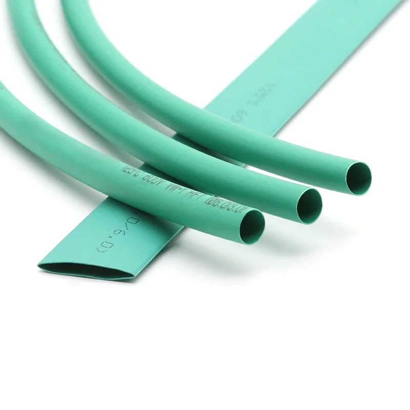 Manchon de câble thermorétractable en polyoléfine, protecteur de câble, vert 2:1, diamètre 0.6 ~ 80mm, 1 m, 2 m, 5 m, 10m