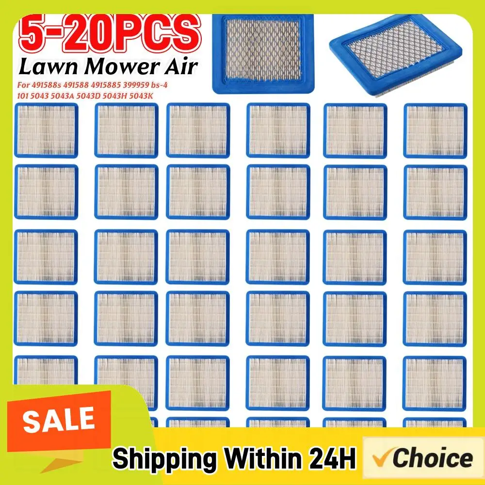

5-20Pcs Air Filter Lawn Mower Filters for Briggs & Stratton 491588 491588S 399959 Cartridge Replacement Mowers Parts Accessories