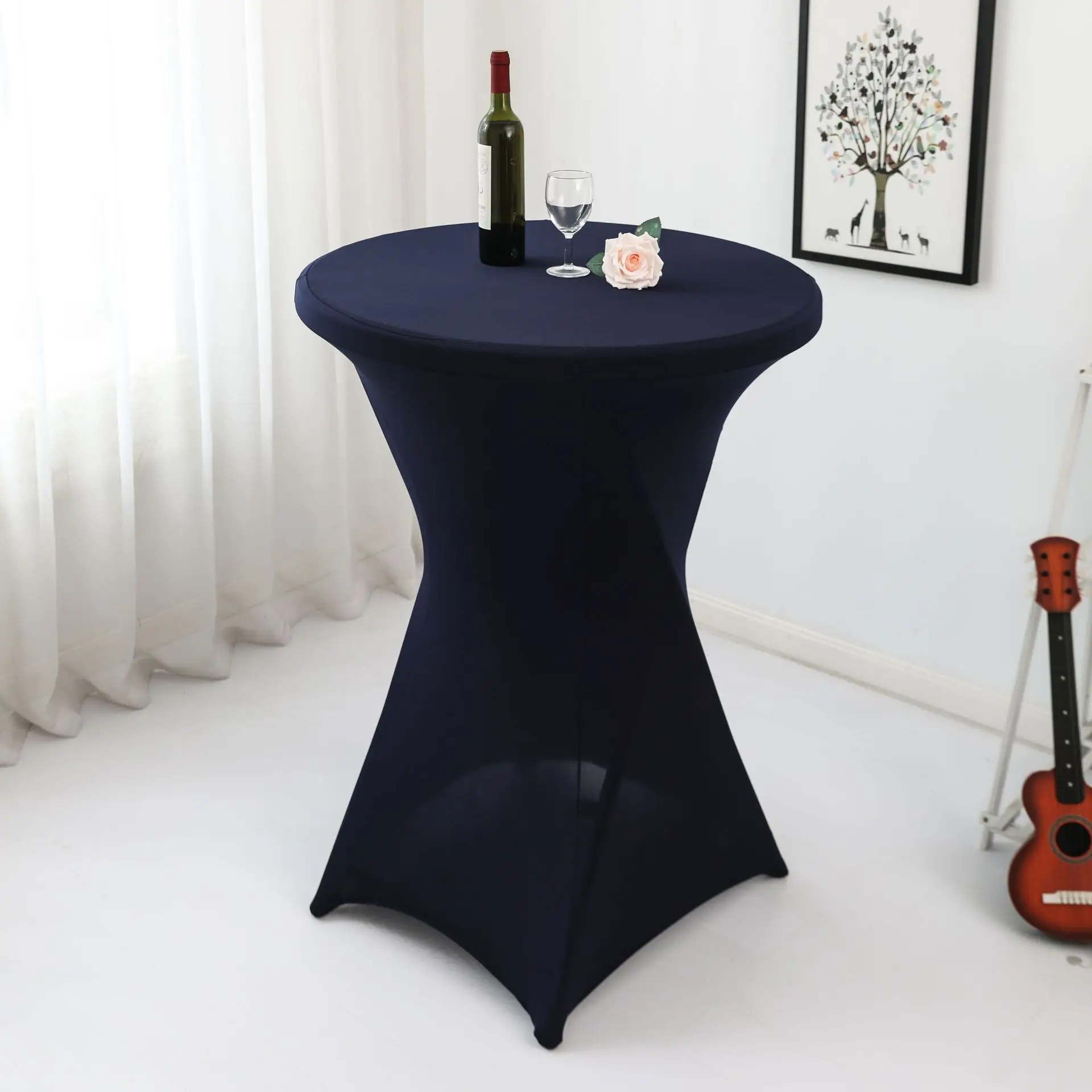 Elastic Table Cover Bar Counter&dining&bar Banquet Tablecloth Cocktail Round Tulle Table Skirt  Sweet Table Decoration  плинтус