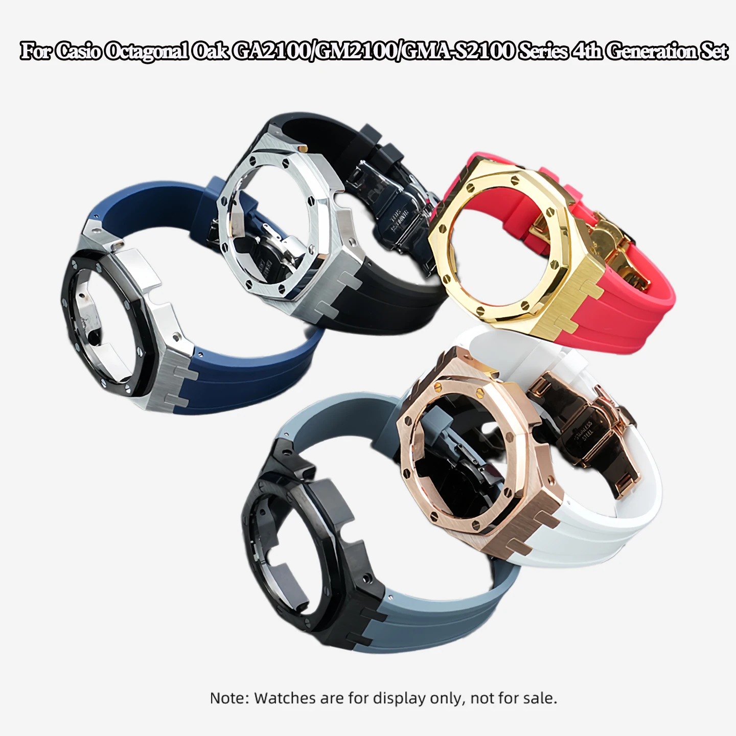 

Комплект для модификации часов Casio GA2100 GM2100 GMA-S2100: корпус из нержавеющей стали 304 и силиконовый ремешок, прочный набор сменных аксессуаров