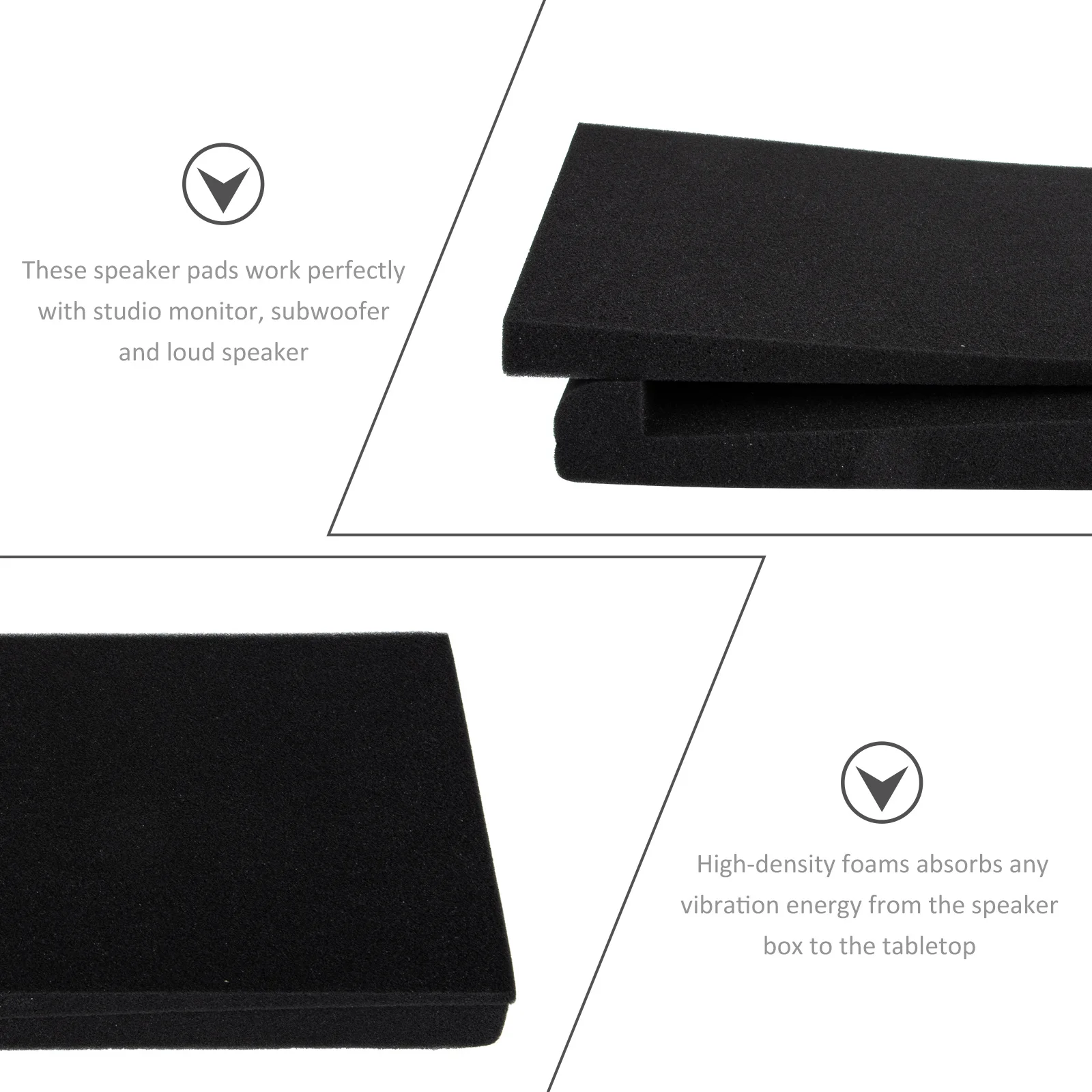 

2 Pcs Sound-absorbing Shock-absorbing Sponge Pad Acoustic Pads Isolation for Desktop Speakers Mat Sponges Soundproof