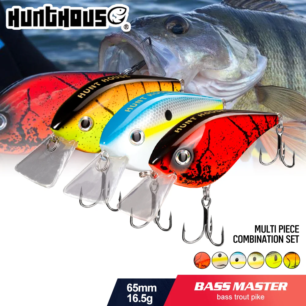 

Hunthouse 4/6/8PCS Crankbait Fishing Lure 65mm/16.5g Floating Hard Baits Swimbait For Bass Pike Trout Tackle