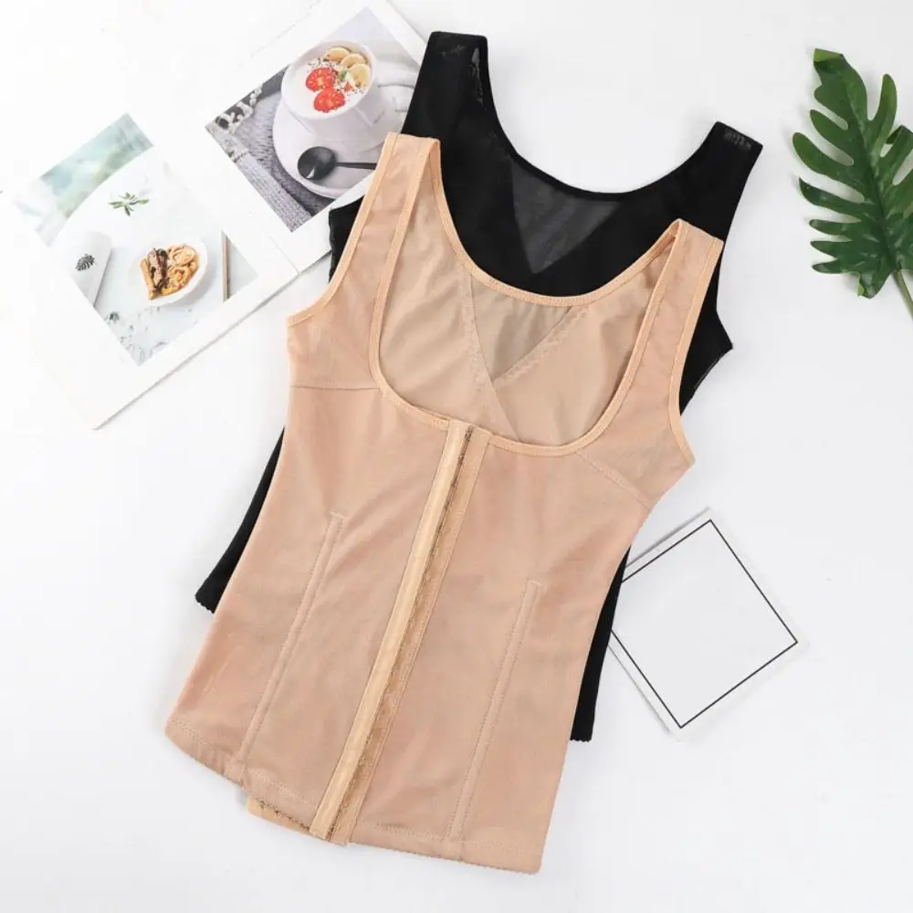 Mesh Slimming Body Shaper Plus Size Tummy Control Lace Trimmer Camisole Push Up Vest Thin Compression Shapewear Workout