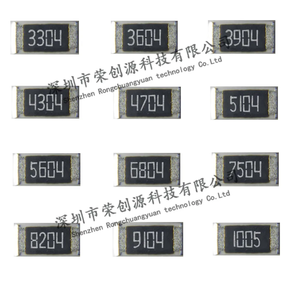 100pcs/lot 0805 smd Chip Resistor 1% 3304 3604 3904 4304 4704 5104 5604 6804 7504 8204 9104 1005  2.0*1.2mm 1/8W