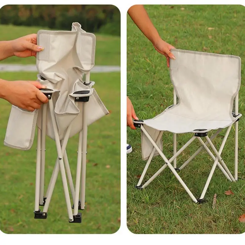 Outdoor Folding Chairs Outdoor Oxford Cloth Chair For Camping 200kg Load Bearing Rustproof Ergonomic Portable Sitting Chair For