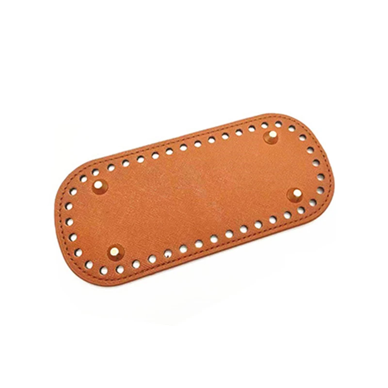 18×8CM PU Leather Oval Bag Bottom 4 Rivets Bag Bottom Strong Wear-Resistant Bag Accessories For Crochet Knitting Handbag Bottom