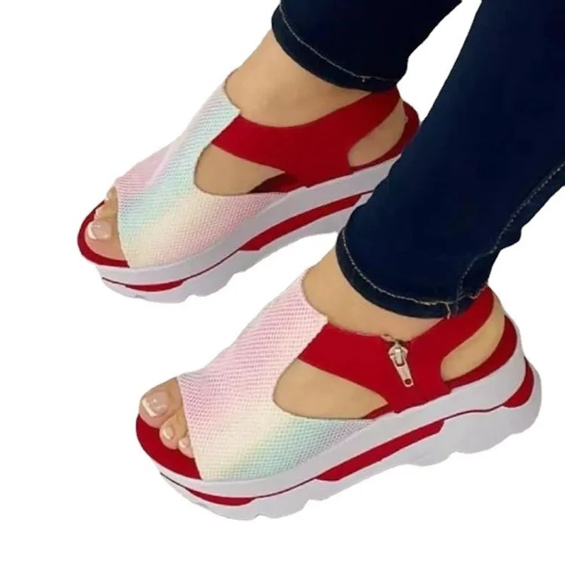 2023 Summer Fashion Wedge Platform Sandalias Women Peep Toe Shoes of Women Plus Size Height Increase Casual Beach Ladies Sandals