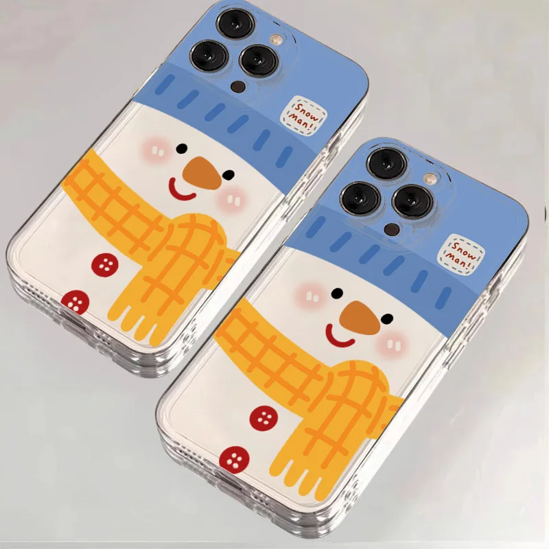 Korea Style Snowman Phone Case for Samsung Galaxy S25 S23 S22 Ultra S24 FE A16 A14 A34 A15 A35 A55 A52 A53 A54 5G Silicone Cover - náhled 2