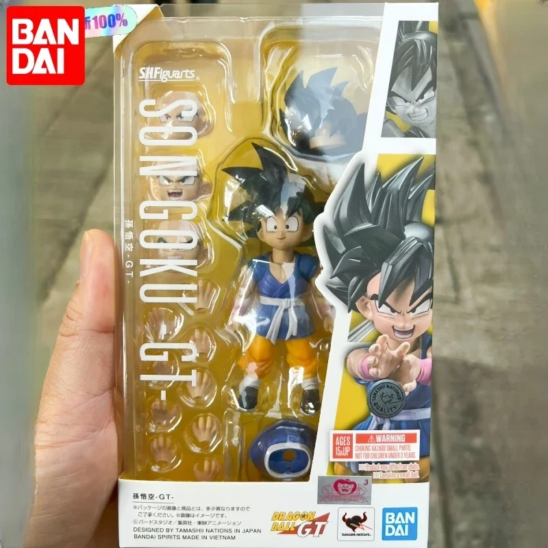 Original In Stock Bandai Dragon Ball Gt S.h.figuarts Son Goku Kid Kamehameha Anime Figure Action Model Figurals Gift Toys