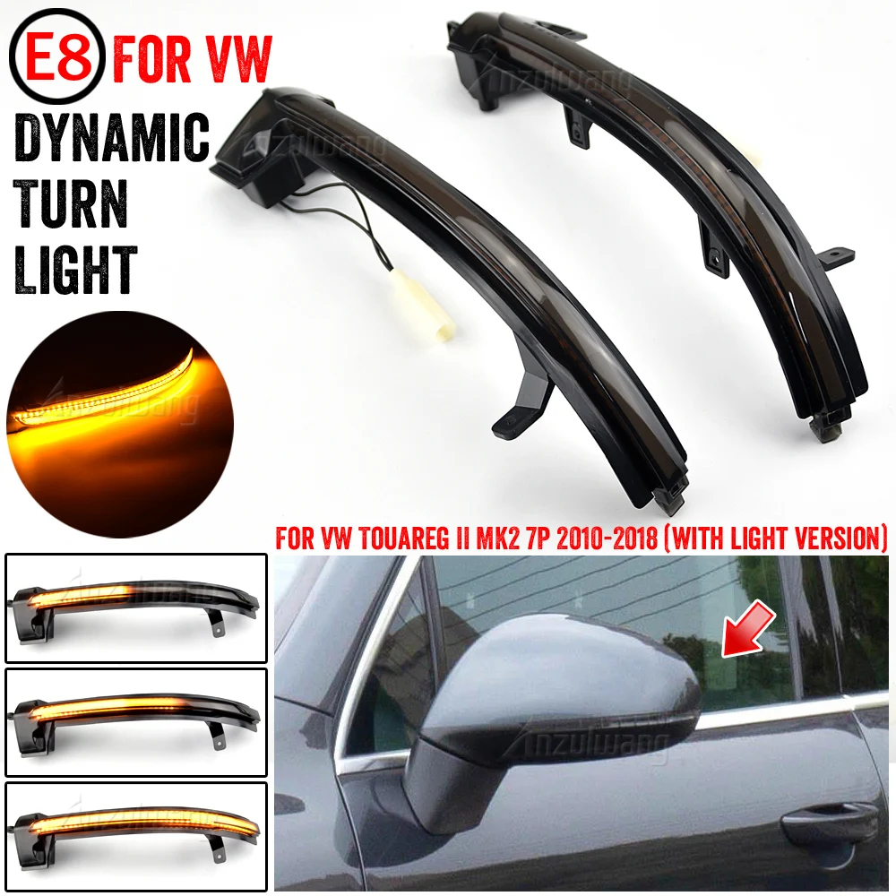 

Dynamic LED Turn Signal Lights Rearview Mirror Indicator Blinker Repeater For Volkswagen VW Touareg MK2 II 7P 2010-2018