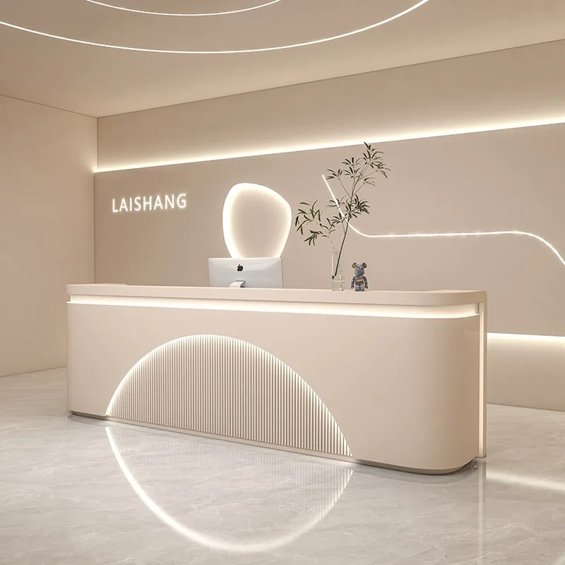 

Nordic High-end Beauty Salon Cashier Desk Simple Modern Clothing Store Reception Desk Office Furniture Balcao Recepção FYRD