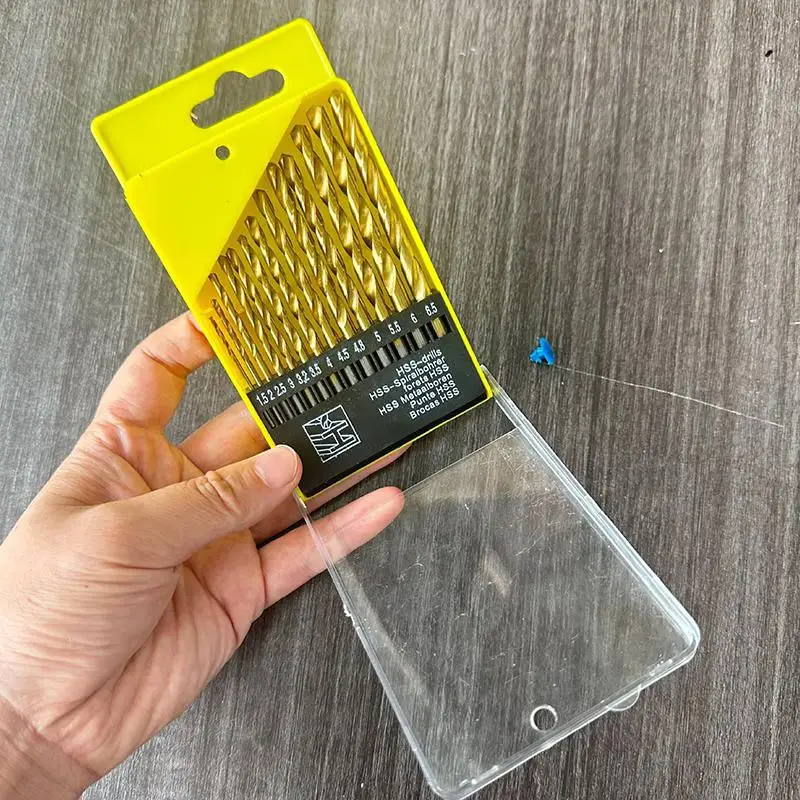 

13 Pcs 1.5mm-6.5mm Twists Drill Bit Set Metric Drill Kit Woodworking Metal Bit Tools For Ceramic Tile Glass Marble Concrete