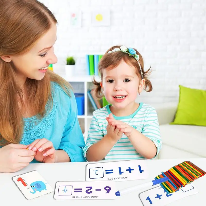 Zähl stäbe für Kinder Mathe pädagogische Zahlen karten Mathe Lernset Stiel Spielzeug Homes chool liefert Lehrmittel Mathe