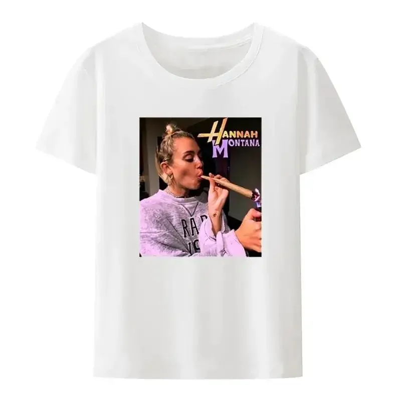 Ethan Peters Hannah Montana Marijuana T-shirt Women and Men Miley Cyrus Rap Singer 90s Graphic Tees