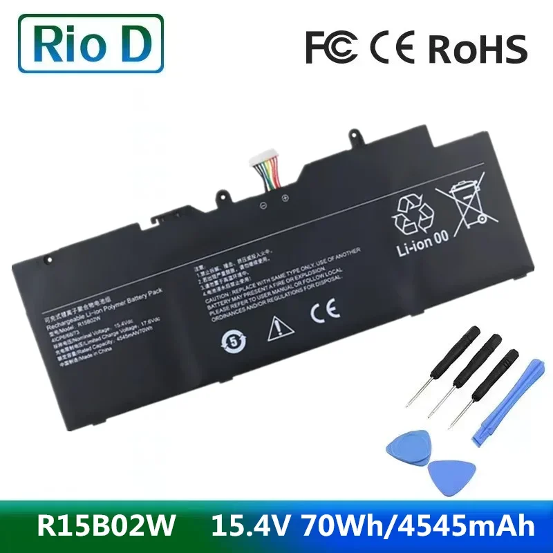 

R15B02W 15.4V 70Wh/4545mAh 4ICP6/68/73 Laptop Battery For Xiaomi Redmi Book Pro 15 R5 R7 XMA2007-BJ XMA2007-BB