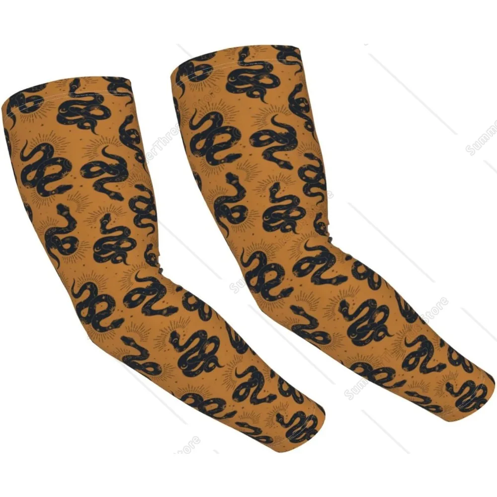 

Bohemian Cartoon Funny Snake Blac Arm Sleeves For Men Women - Cooling Sun Protection Sports Arm Sleeves To Cover Armsk