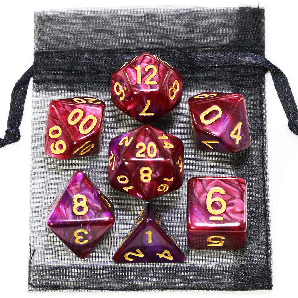 Dice DND Game Dice Role Dice Mixing Colours Dice Set With Bag 9 Different Styles Available For Portable RPG TRPG Games