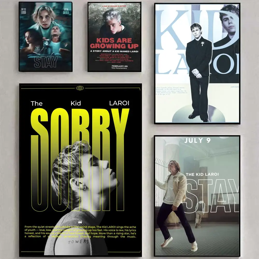 مغني الراب K-كيد L-LaroI اللوحة الخط شخصية المساحات قماش المشارك جدار جدارية الفن صور لغرفة ديكور المنزل #2