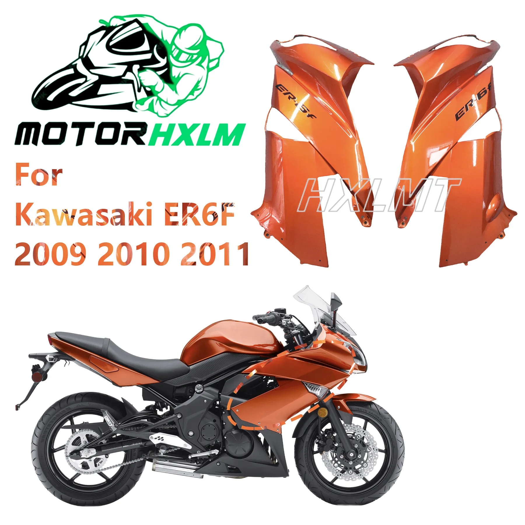 

Motorcycle Kit ABS Plastic Injection Fairing Body Bodykits Accessories For Kawasaki Ninja650 Ninja 650 ER-6F ER6F 2009 2010 2011